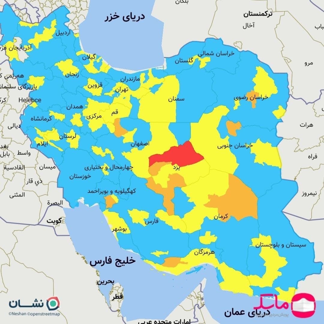 🔴 رنگ قرمز به نقشه کرونایی ایران بازگشت