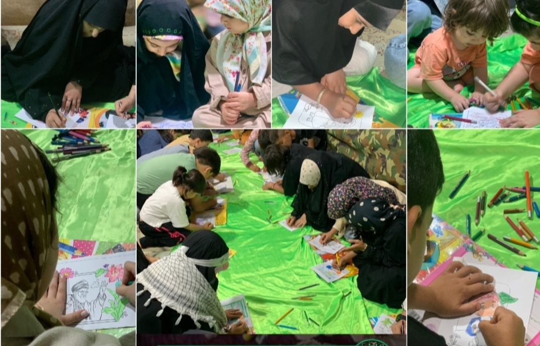 کودکان لوشان با حماسه عاشورا رنگ می‌گیرند / مسئولان غرفه کودک مقر فرهنگی بعثت لوشان: هدف، ایجاد پیوندی عمیق میان دنیای کودکانه و معارف عاشورایی برای رشد فکری و اعتقادی نسل آینده است+تصاویر